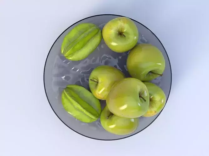 Realistic apple with leaf Low-poly  Low-poly 3D model 5