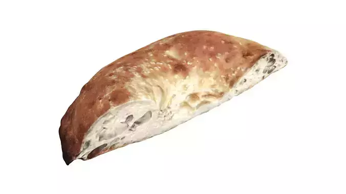 Traditional bread Non half cut 3D model
