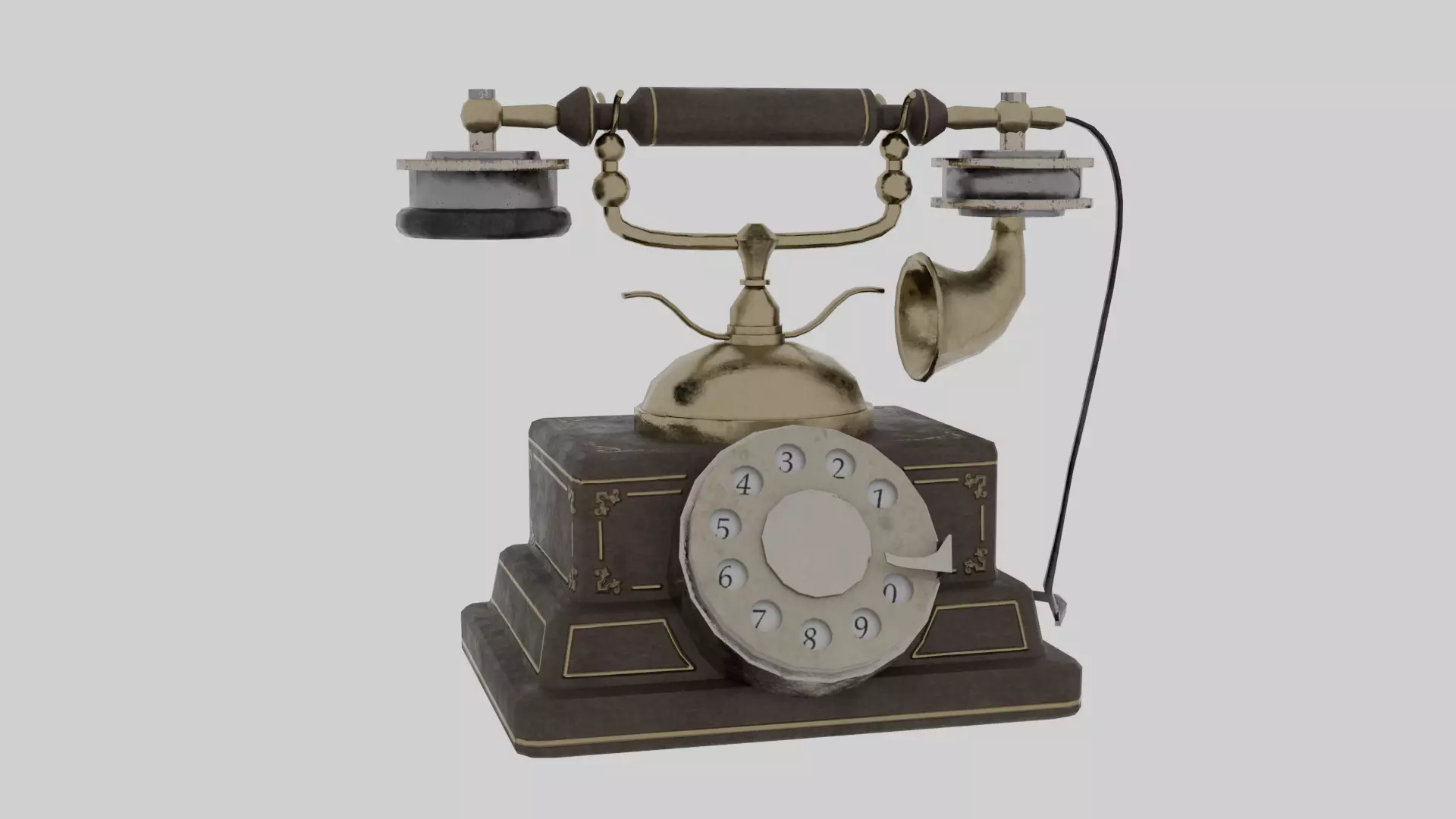 Vintage telephone Low-poly 3D model