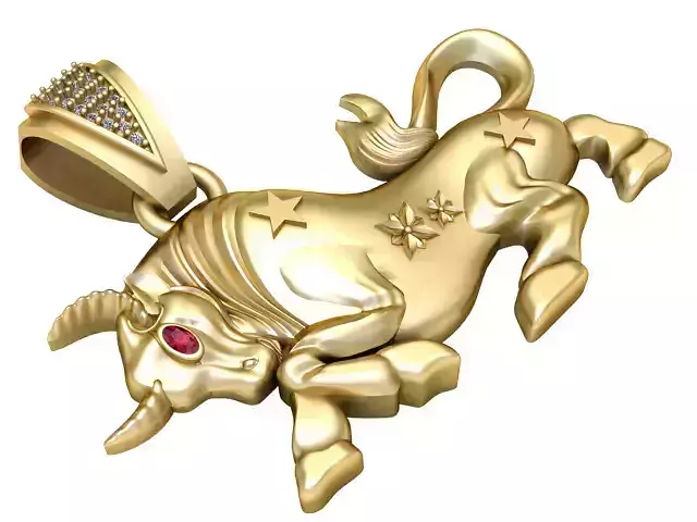 BULL ANIMAL PENDANT 3D PRINTABLE MODEL 