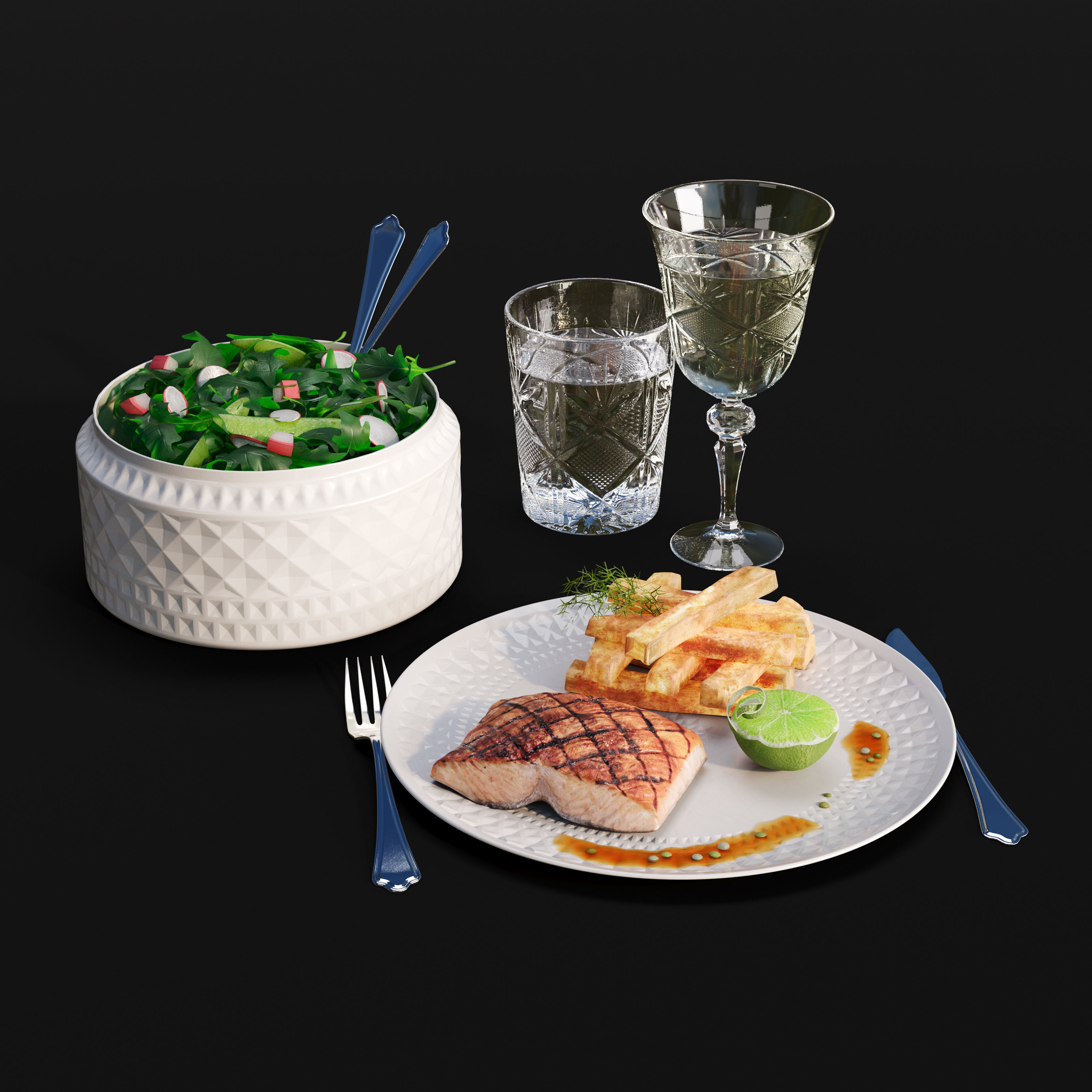 Archmodels vol 289 - collection of food sets 3D model_47