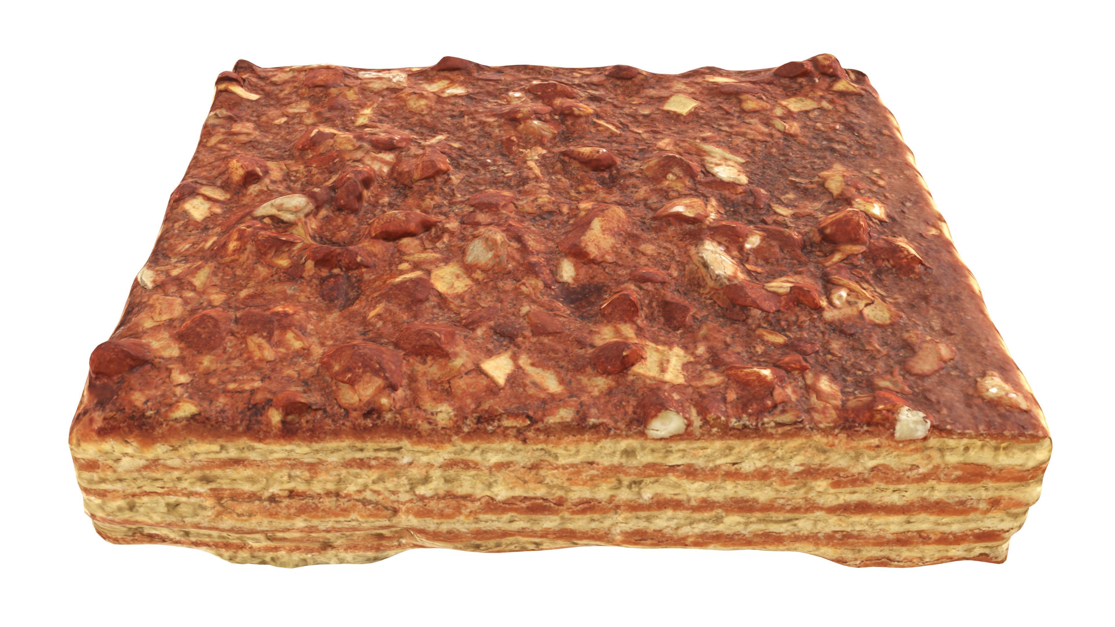 Waffle Cake with Cocoa 3D model_1