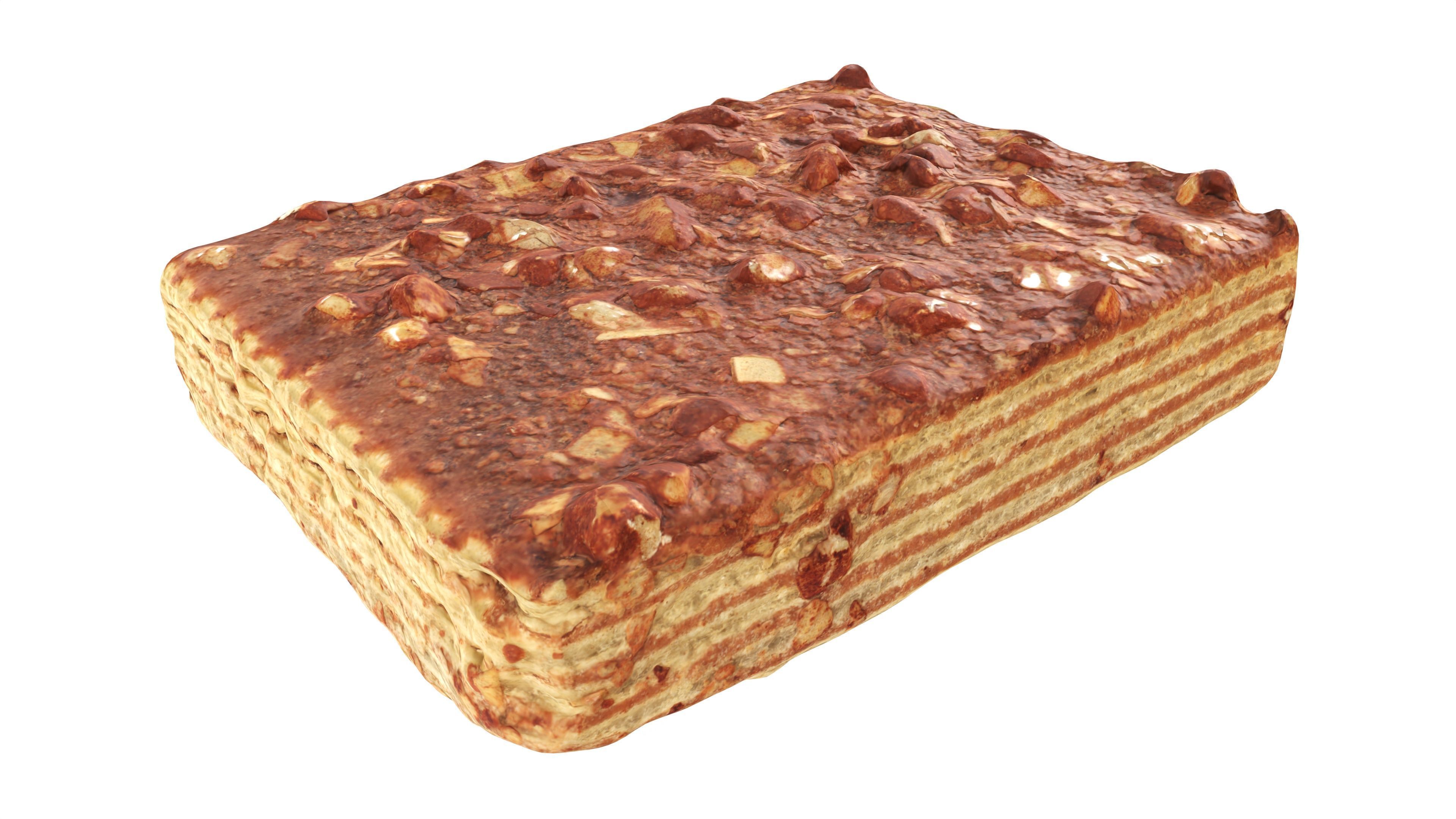 Waffle Cake with Cocoa 3D model_3