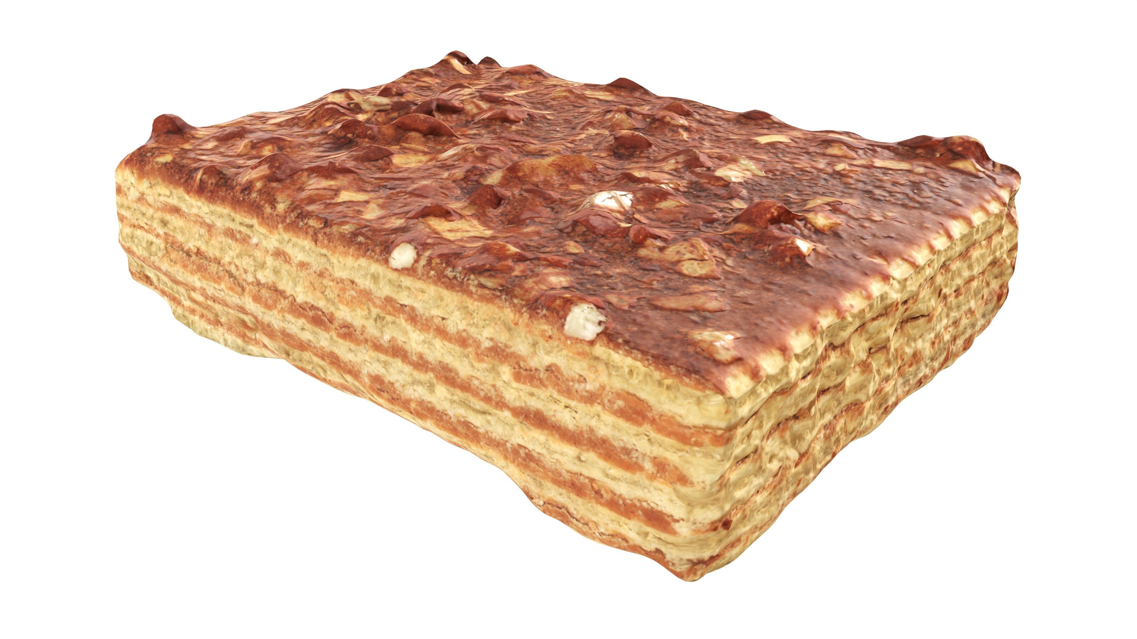 Waffle Cake with Cocoa 3D model_2