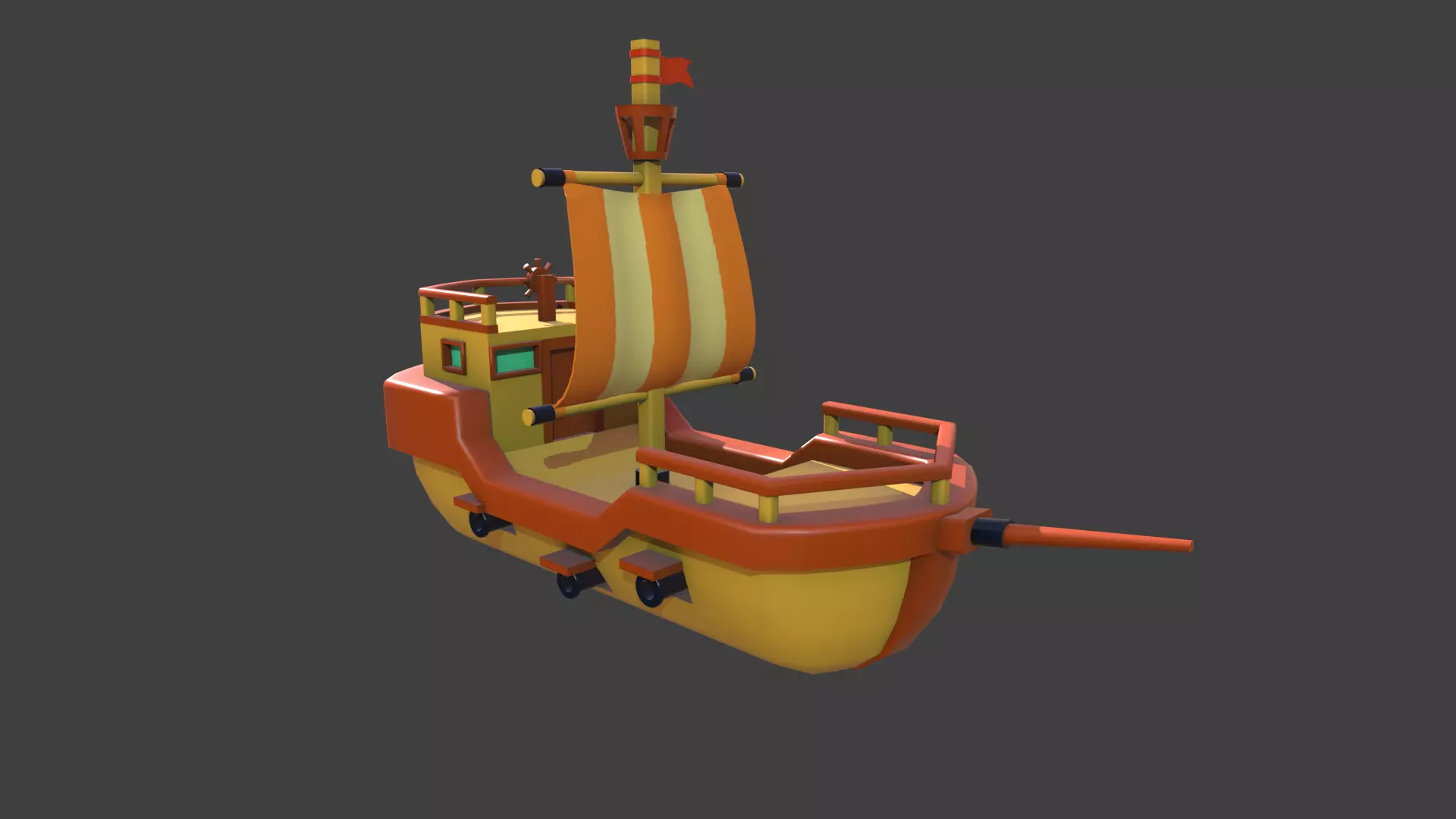 Stylized Shipe Low-poly 3D model_0