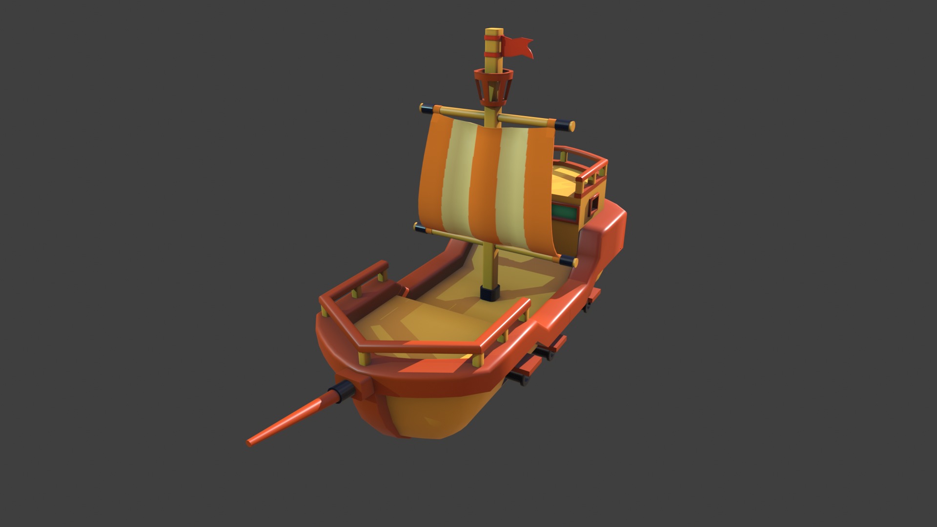 Stylized Shipe Low-poly 3D model_5
