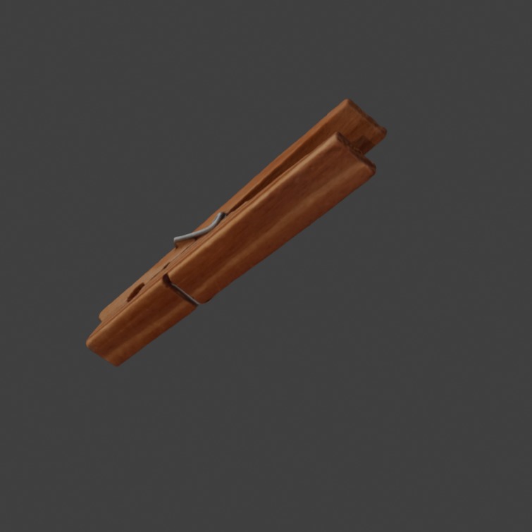 Clothes Pin Low-poly 3D model_1