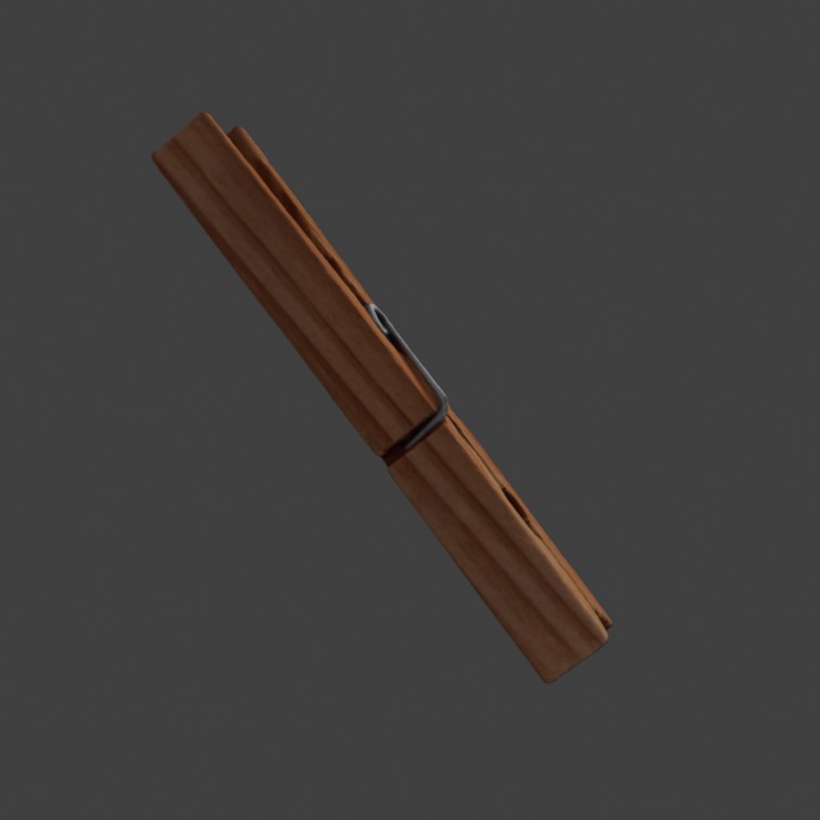 Clothes Pin Low-poly 3D model_3