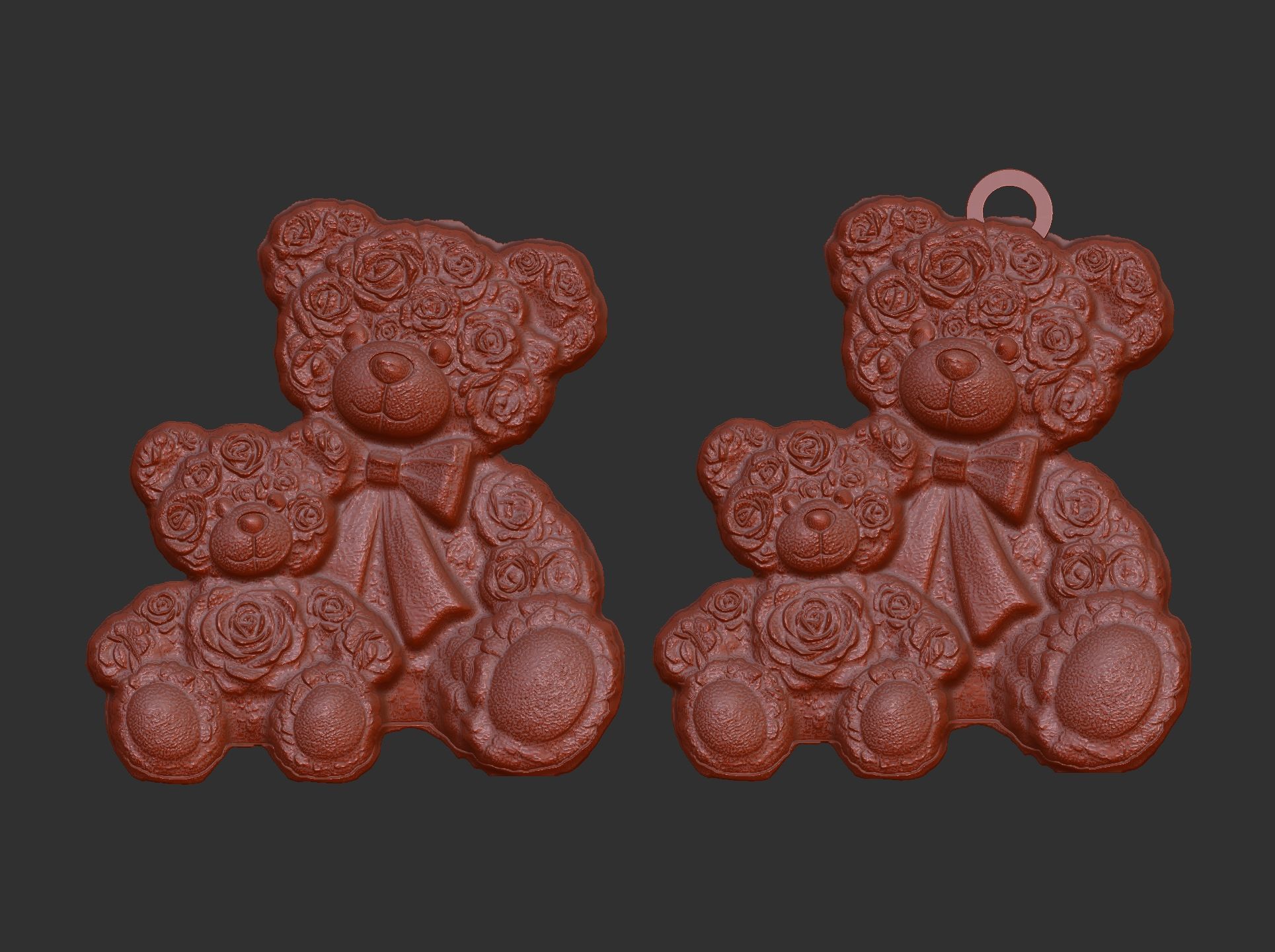 rose teddy cute pentant  3D print model_3