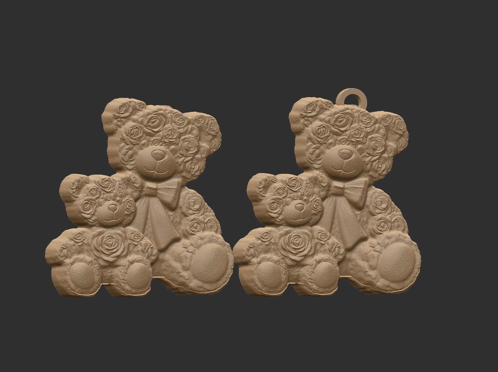 rose teddy cute pentant  3D print model_6