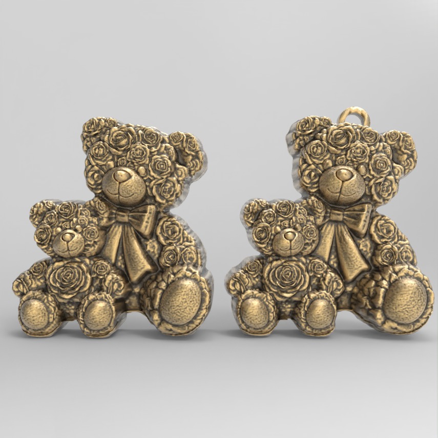 rose teddy cute pentant  3D print model_1
