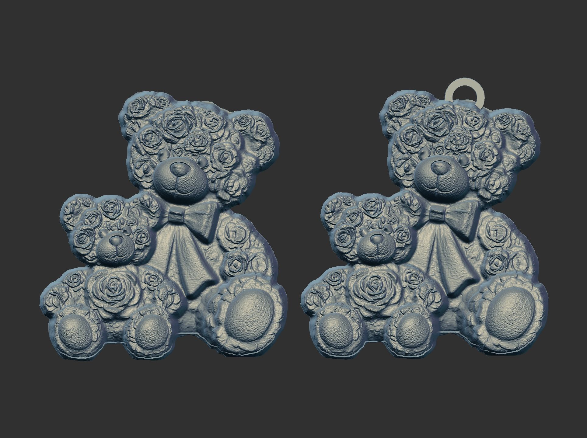 rose teddy cute pentant  3D print model_5