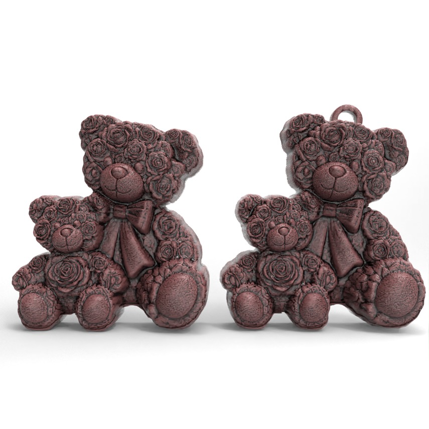 rose teddy cute pentant  3D print model_2