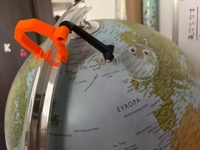 magnifying glass holder for globe 3D print model