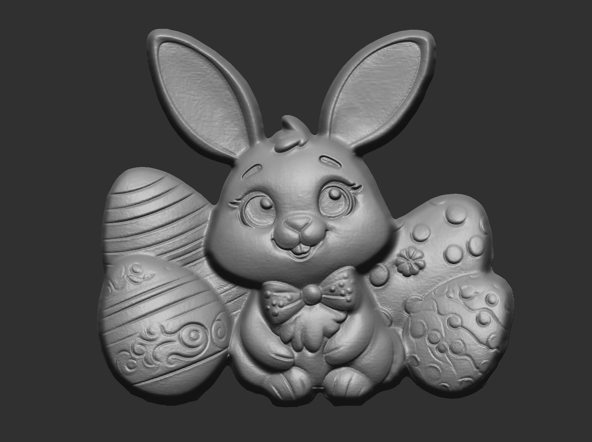 little cute bunny with egg 3D print model_6