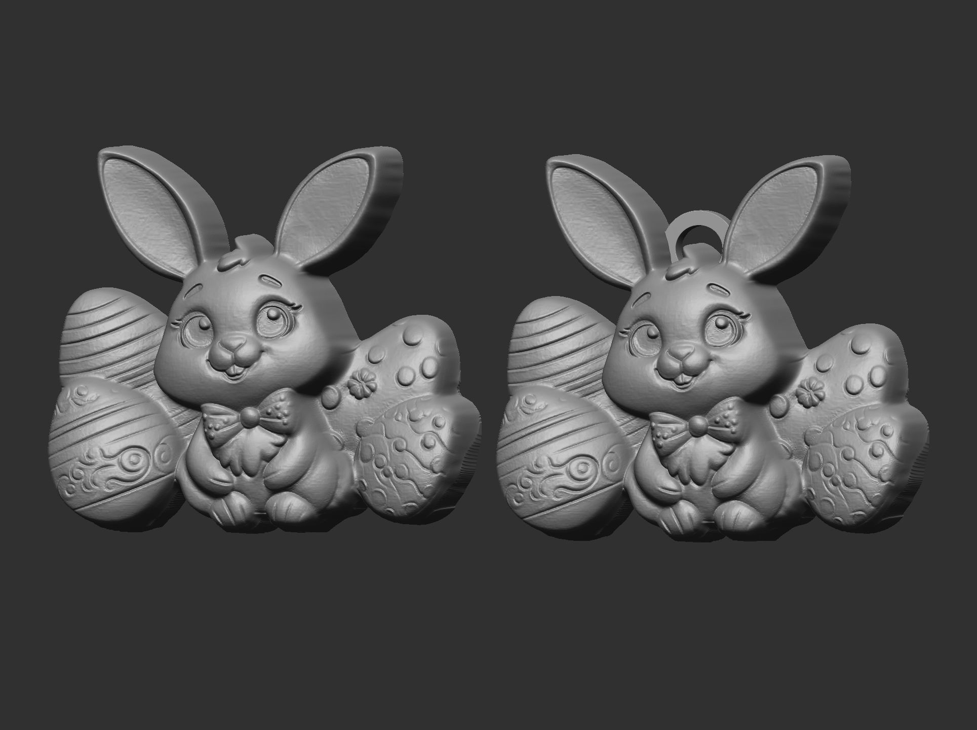 little cute bunny with egg 3D print model_8