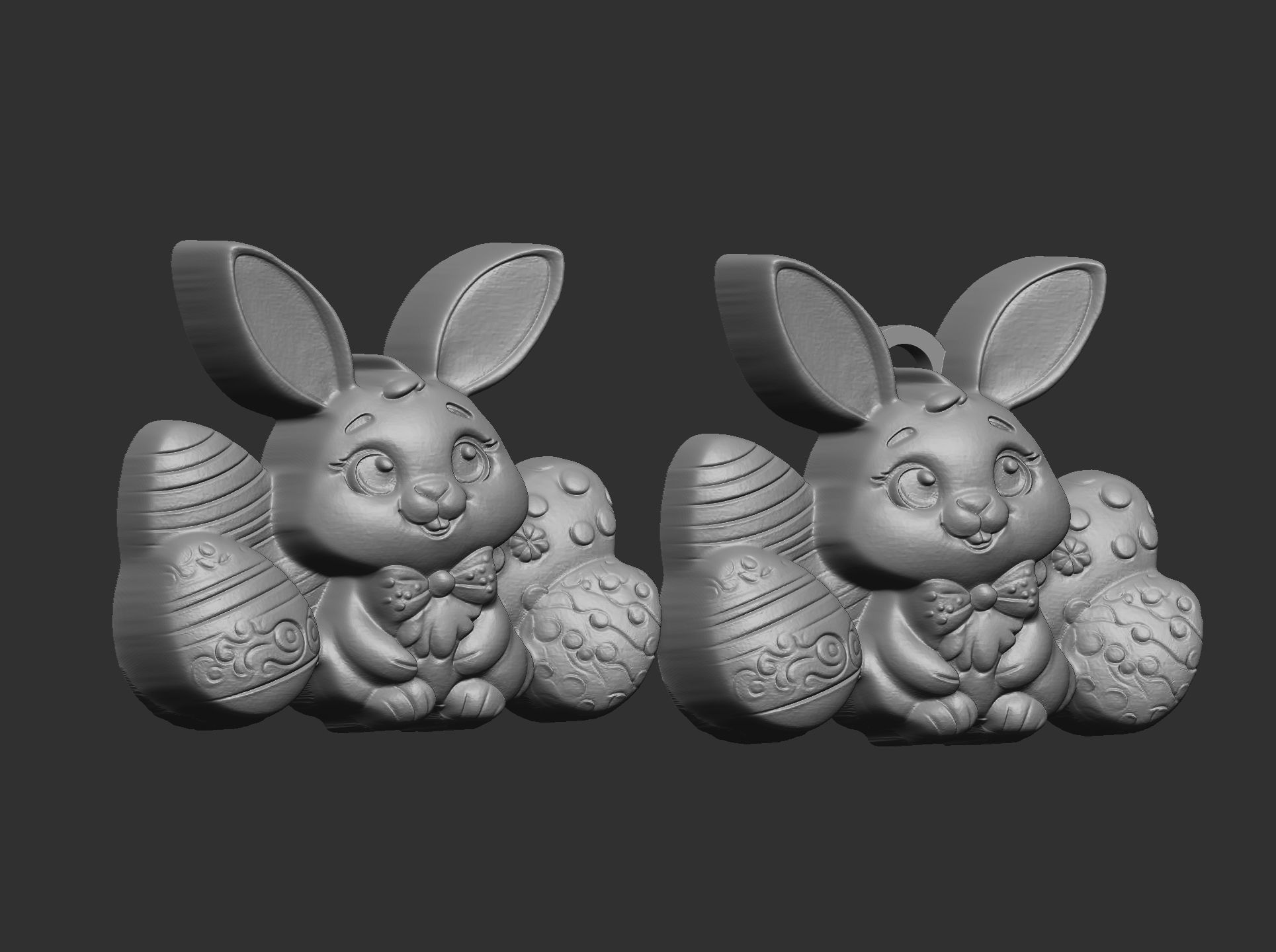 little cute bunny with egg 3D print model_13