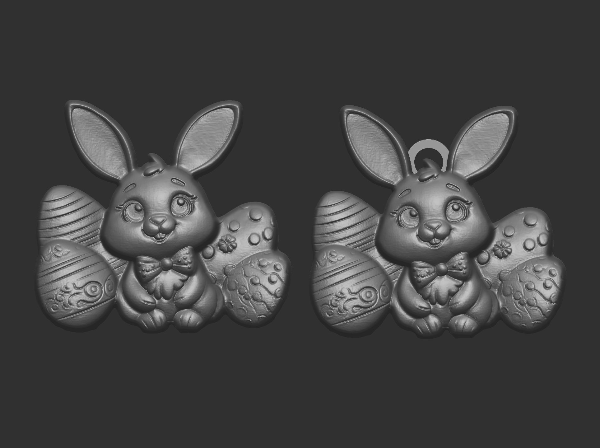 little cute bunny with egg 3D print model_10
