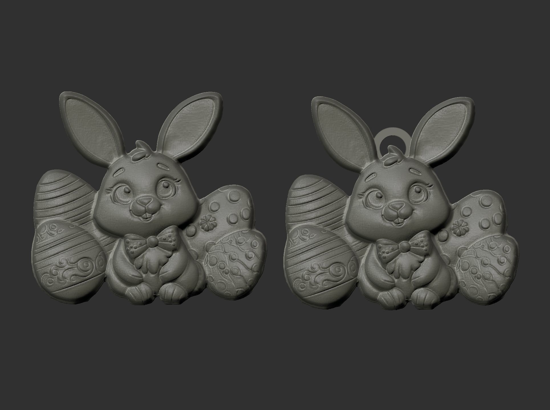 little cute bunny with egg 3D print model_3