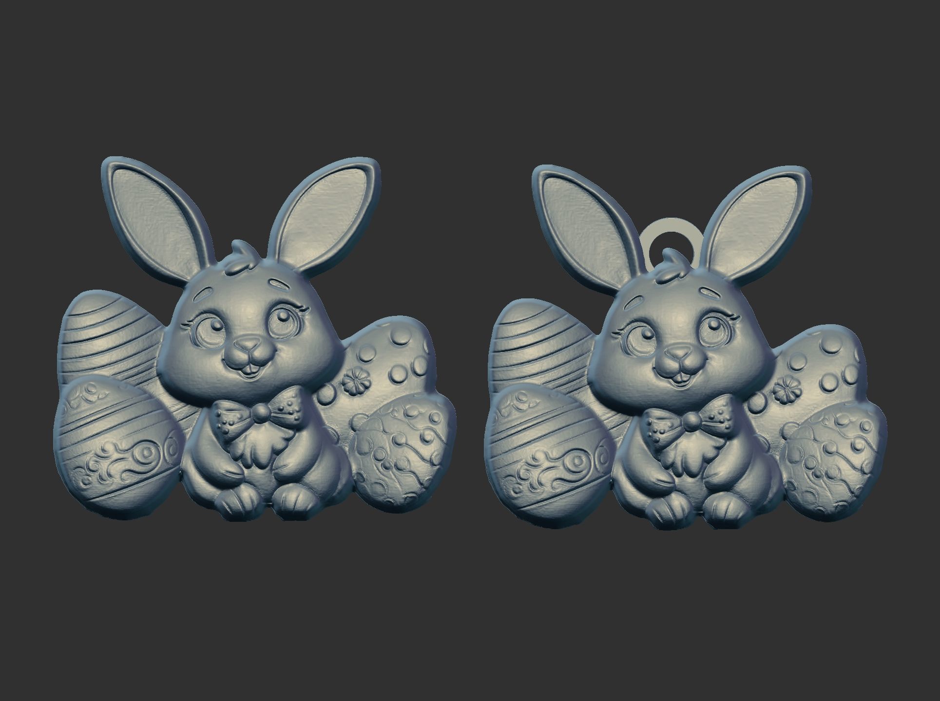 little cute bunny with egg 3D print model_4