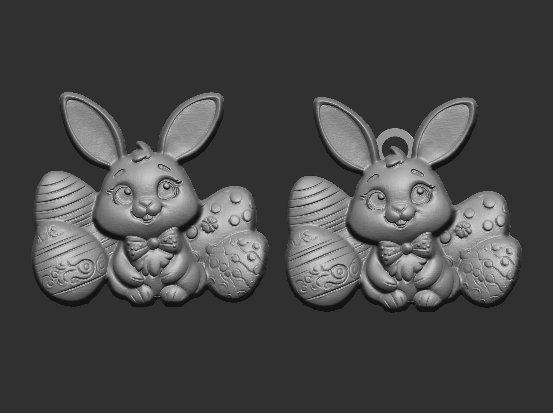 little cute bunny with egg 3D print model_7