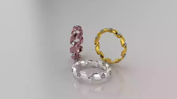 engagement ring spiral with diamonds sz16mm