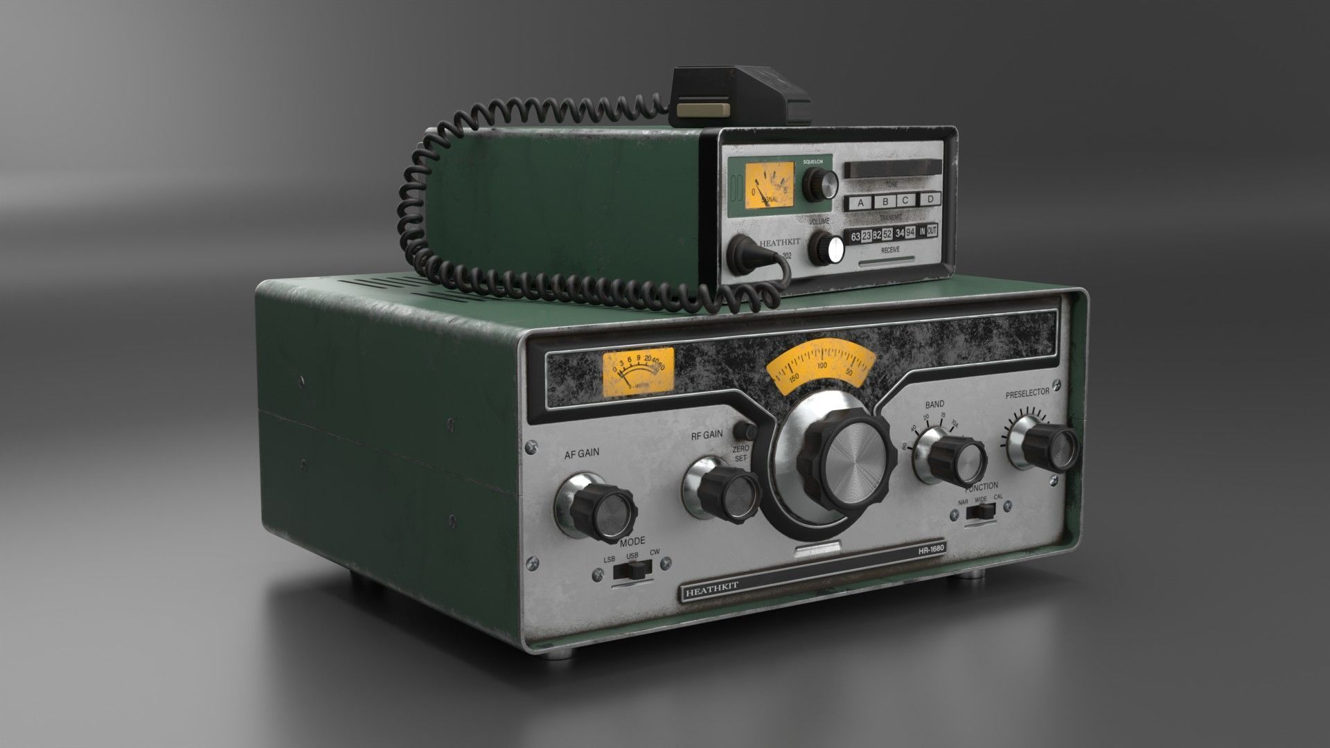 VIntage Heathkit HR-1680 Ham Radio receiver 3D model_7