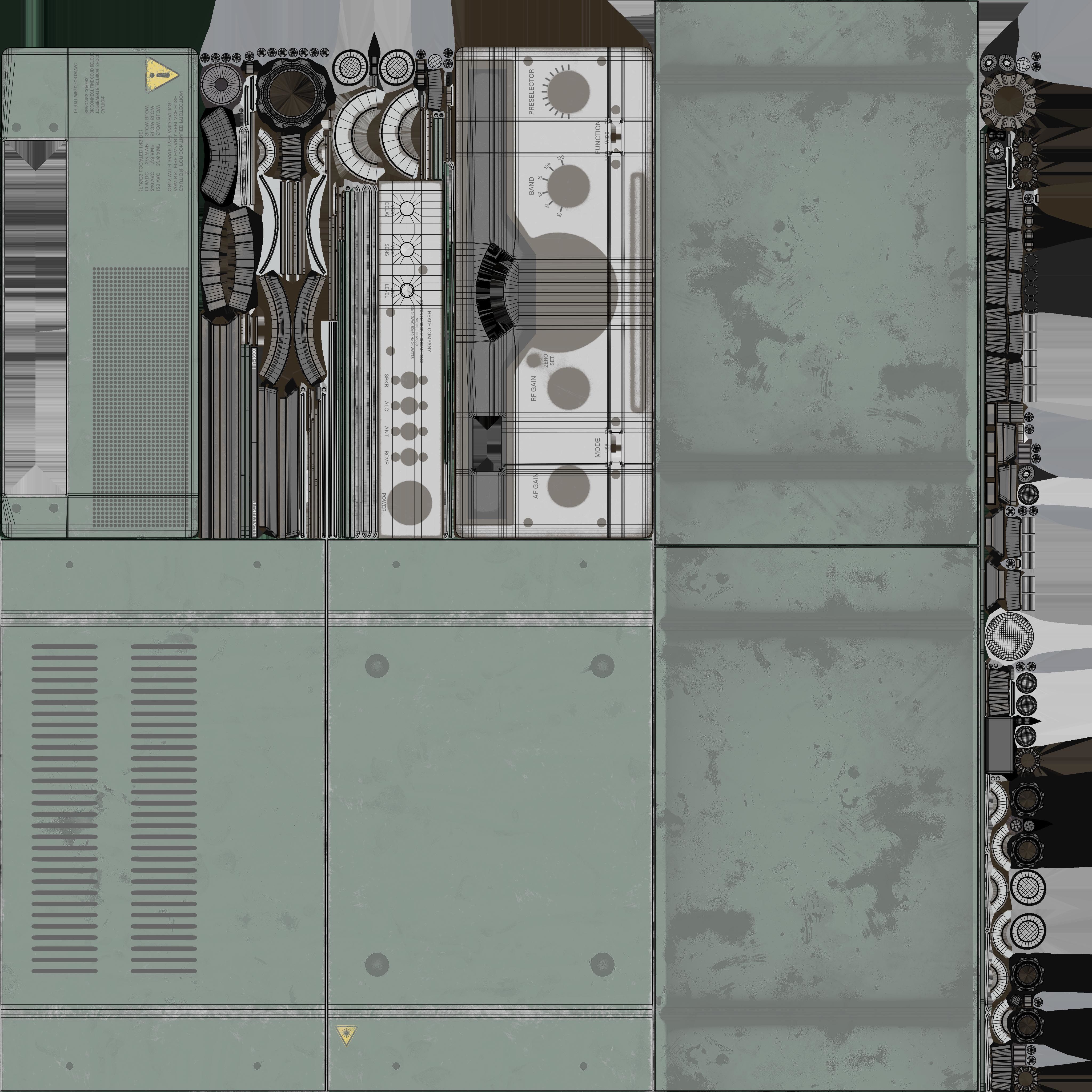 VIntage Heathkit HR-1680 Ham Radio receiver 3D model_12