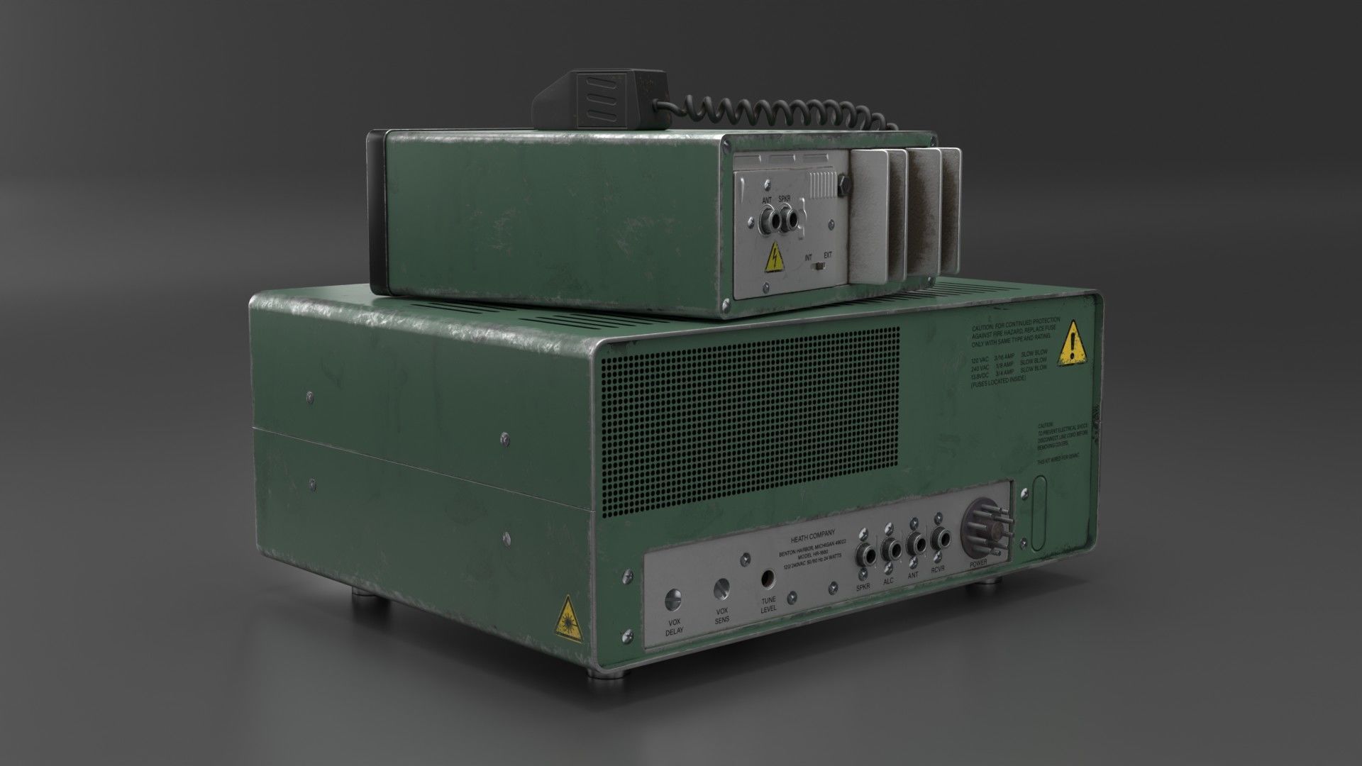 VIntage Heathkit HR-1680 Ham Radio receiver 3D model_9