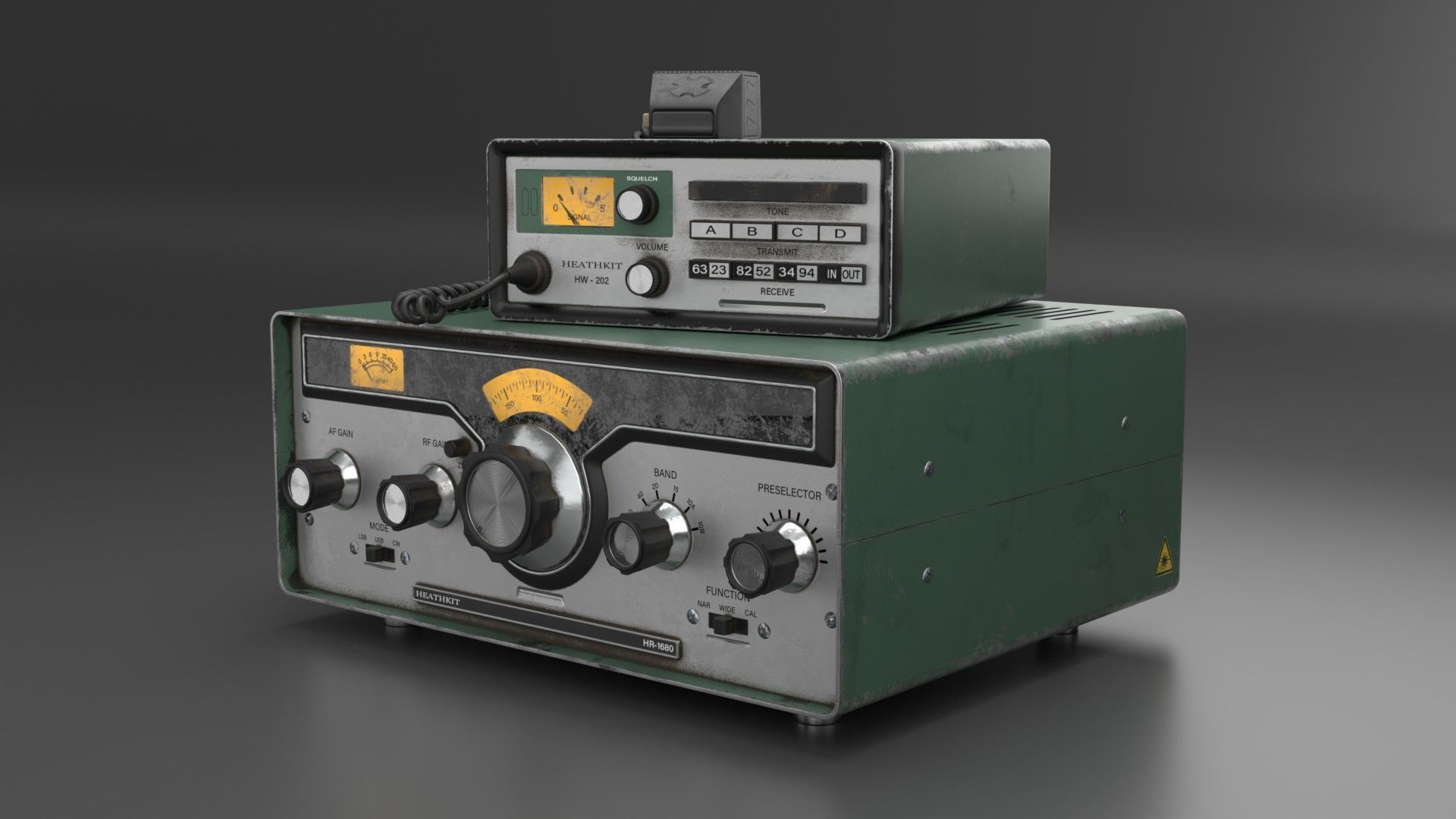 VIntage Heathkit HR-1680 Ham Radio receiver 3D model_8