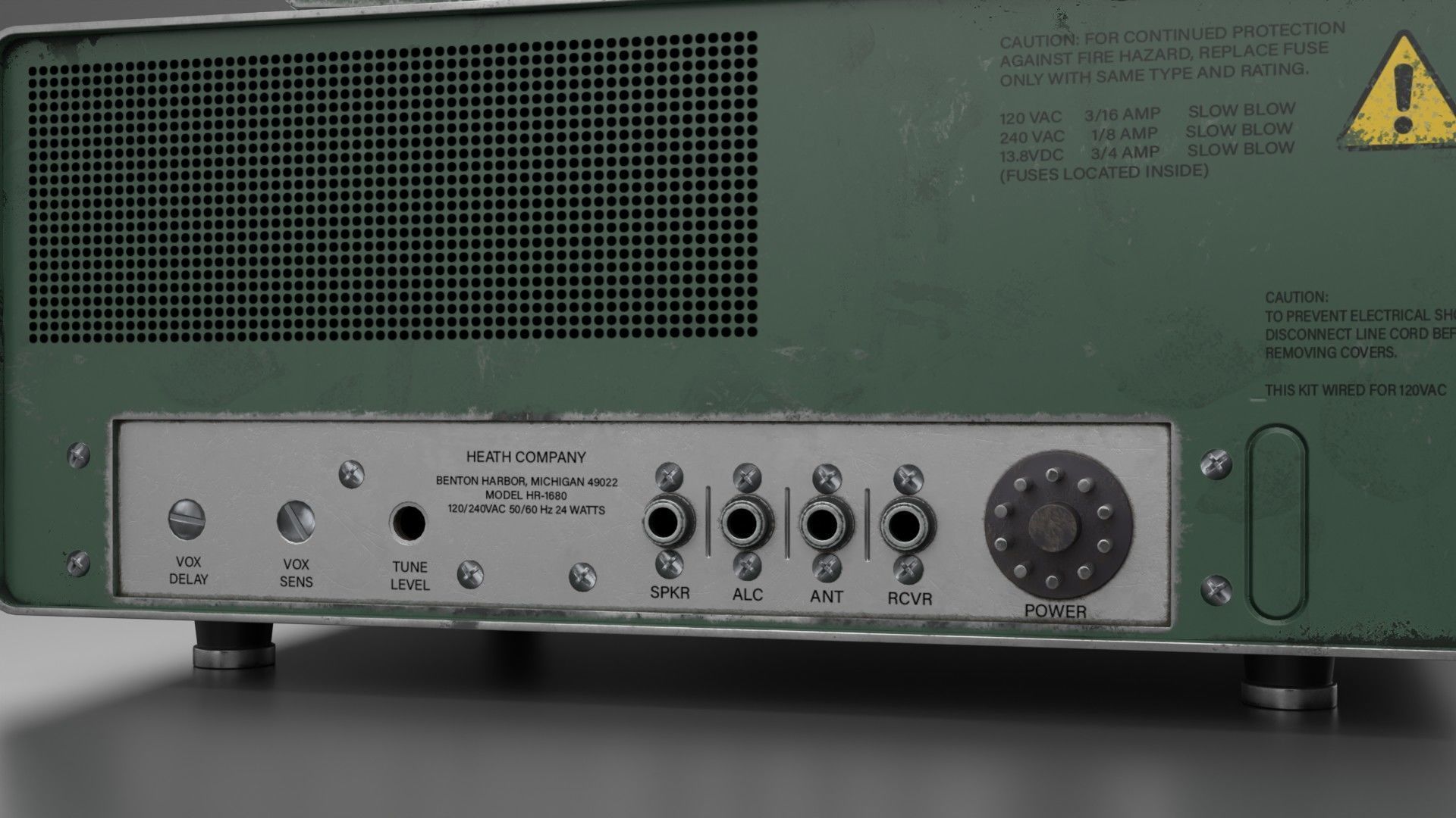 VIntage Heathkit HR-1680 Ham Radio receiver 3D model_5