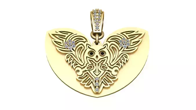 OWL BIRD DESIGN PENDANT 3D PRINTABLE MODEL