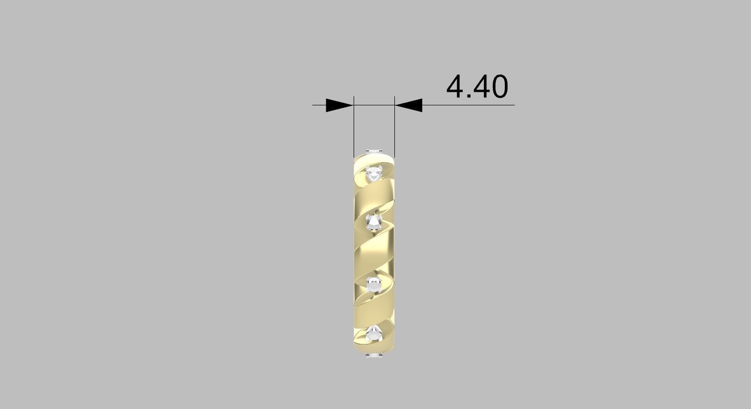 engagement ring spiral with diamonds sz17mm 3D print model_17