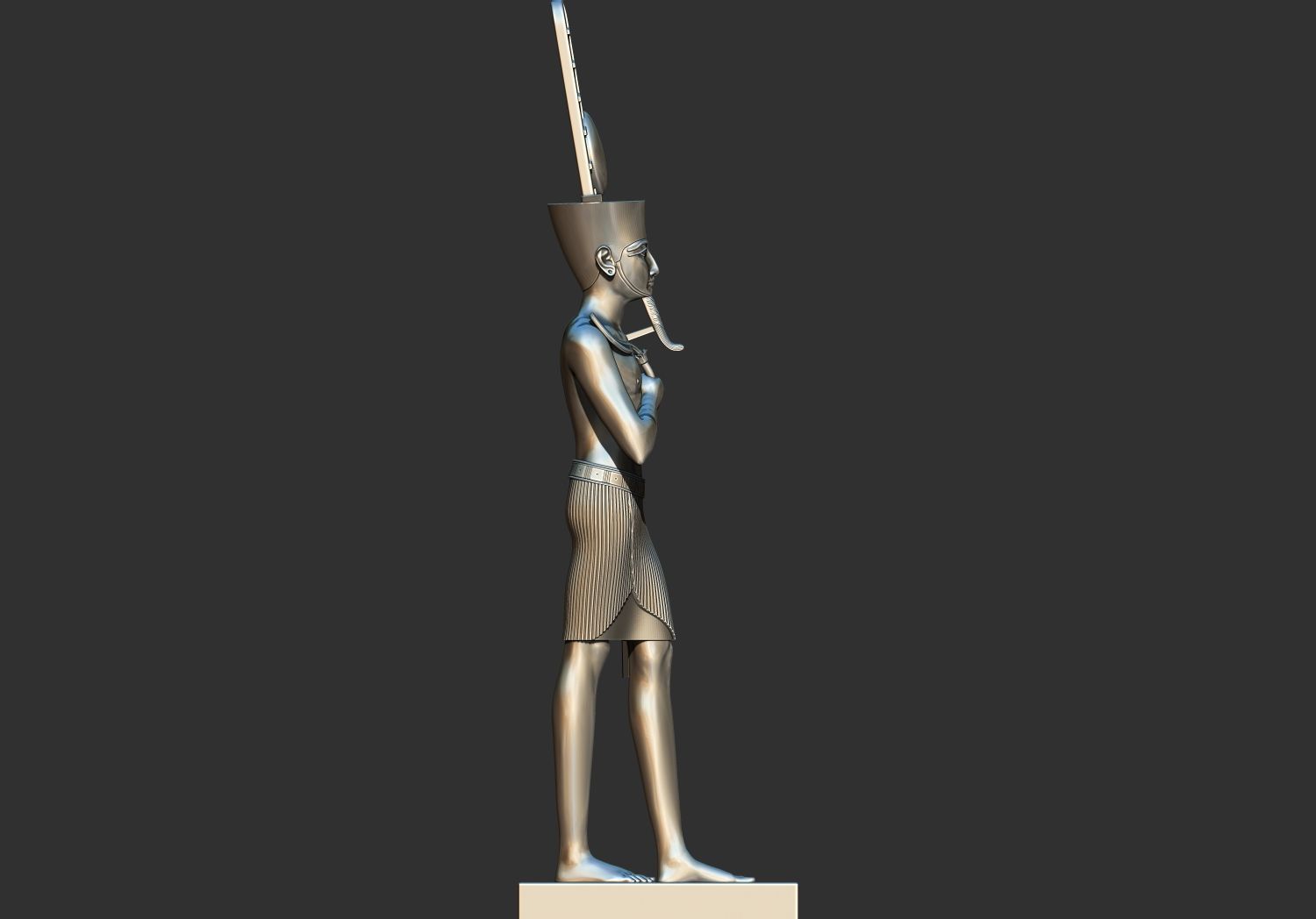 Statue of the Egyptian god Amun-Re Pharaoh Figurine 3d model 3D print model_3