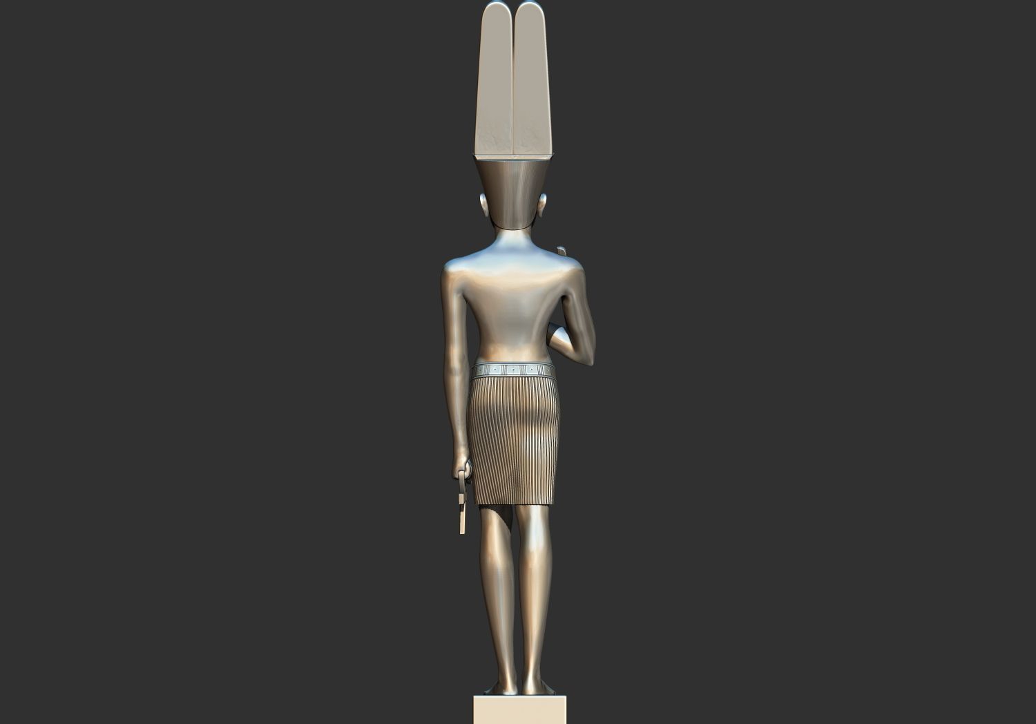 Statue of the Egyptian god Amun-Re Pharaoh Figurine 3d model 3D print model_5