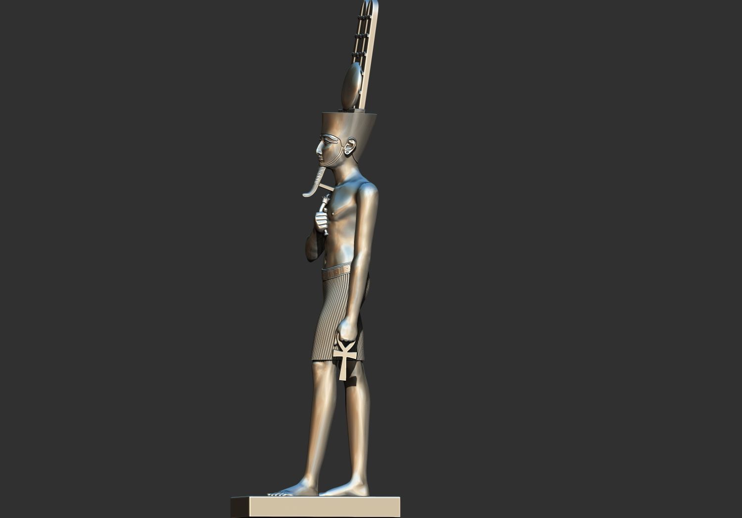 Statue of the Egyptian god Amun-Re Pharaoh Figurine 3d model 3D print model_6