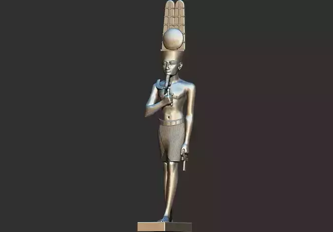 Statue of the Egyptian god Amun-Re Pharaoh Figurine 3d model 3D print model