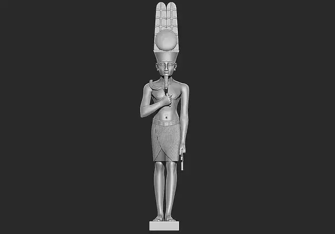 Statue of the Egyptian god Amun-Re Pharaoh Figurine 3d model