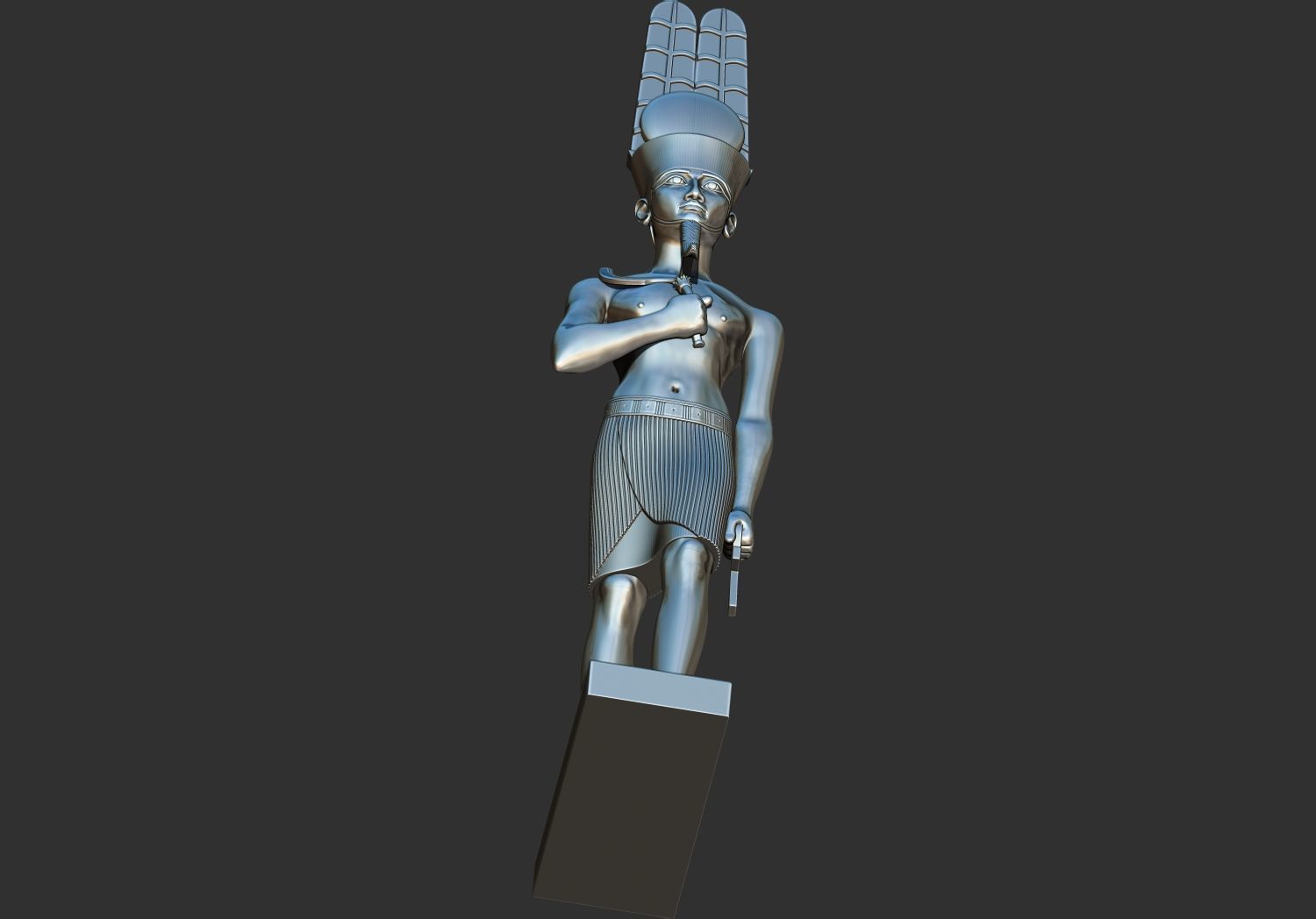 Statue of the Egyptian god Amun-Re Pharaoh Figurine 3d model 3D print model_1