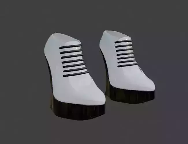 Black and white modern high heels