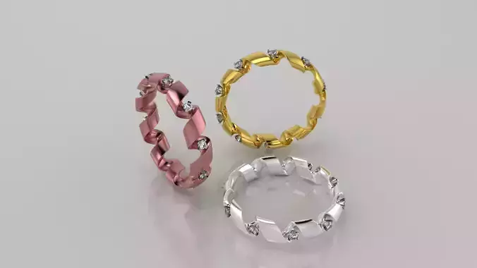 engagement ring spiral with diamonds sz17 5mm