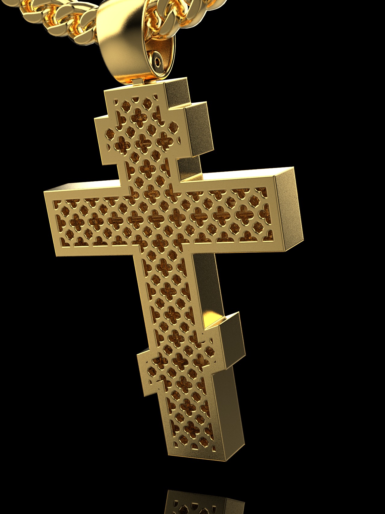 Cross pendant 1201 Orthodox 3D print model_9
