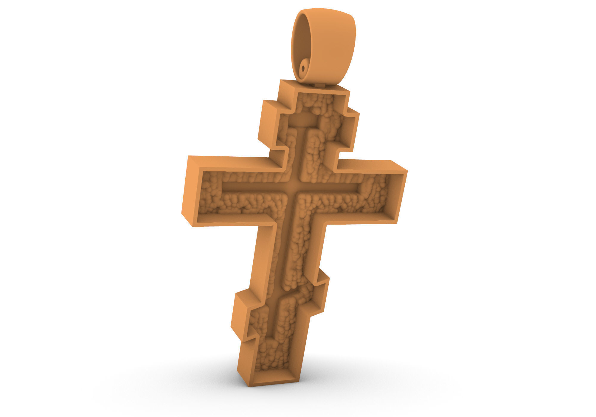 Cross pendant 1201 Orthodox 3D print model_5