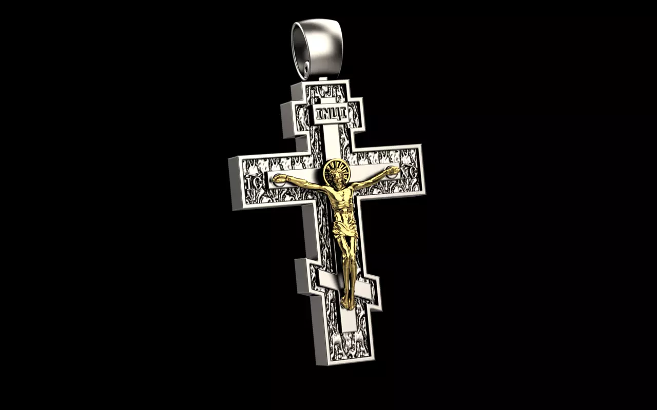 Cross pendant 1201 Orthodox 3D print model_0