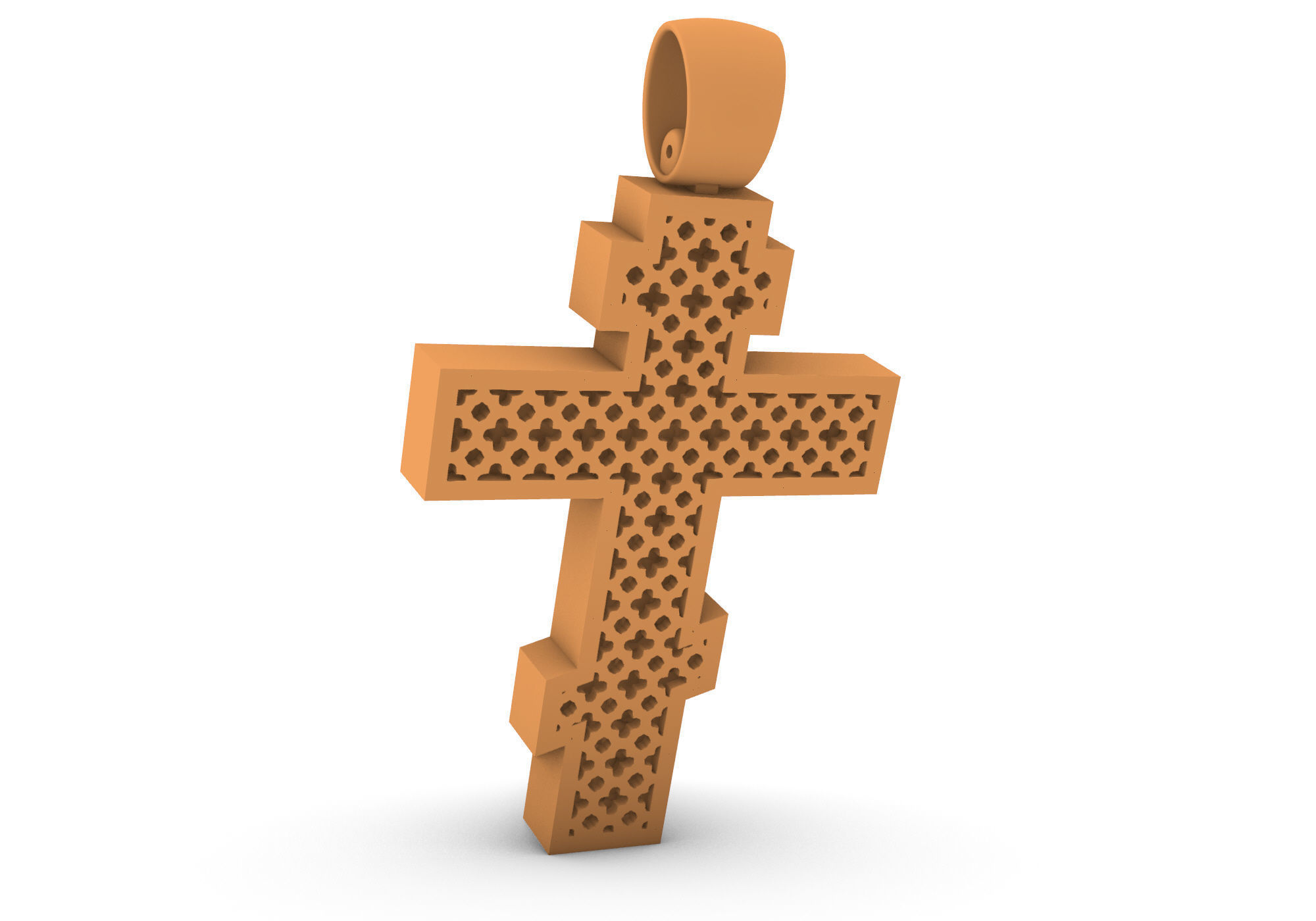 Cross pendant 1201 Orthodox 3D print model_6