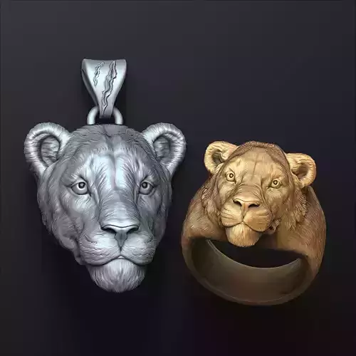 Lioness Ring Pendant Collection
