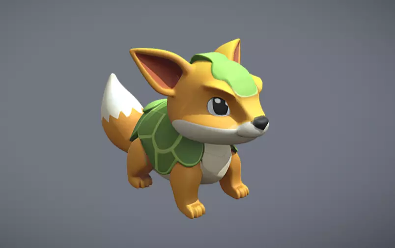Fox-Turtle Hybrid Free low-poly 3D model