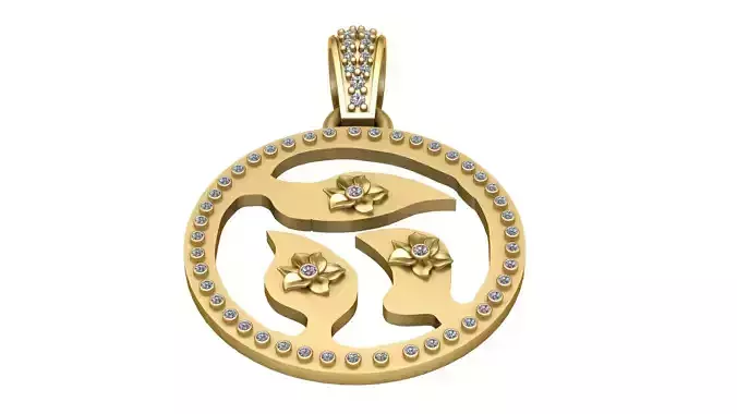 LEAF DESIGN COIN PENDANT 3D PRINTABLE MODEL