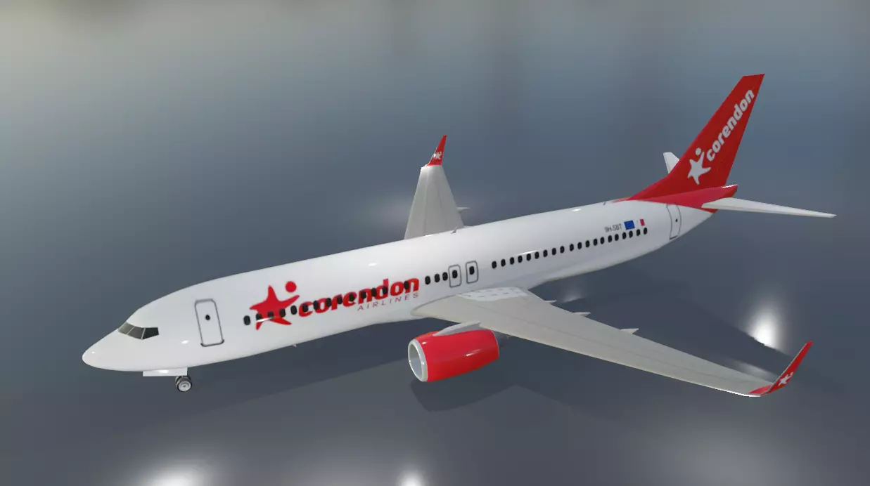 Corendon Boeing 737-800 low poly 3D Model Low-poly 3D model_0