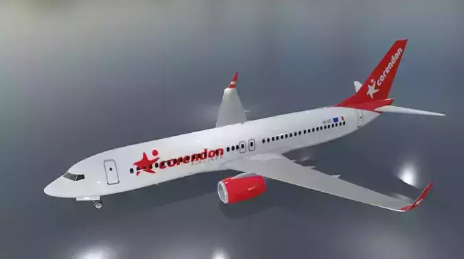 Corendon Boeing 737-800 low poly 3D Model